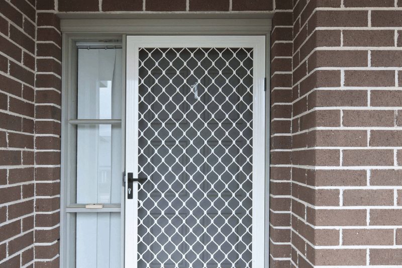 Diamond Grille screen door installed on a Gold Coast home entry